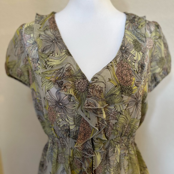 Anthropologie Odille Wind Tossed Blooms Silk Blouse - Picture 3 of 6